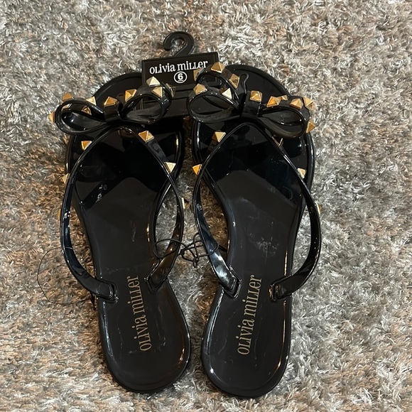 Olivia Miller Shoes - NWOT- Olivia Miller Women's Stud Black Sandals